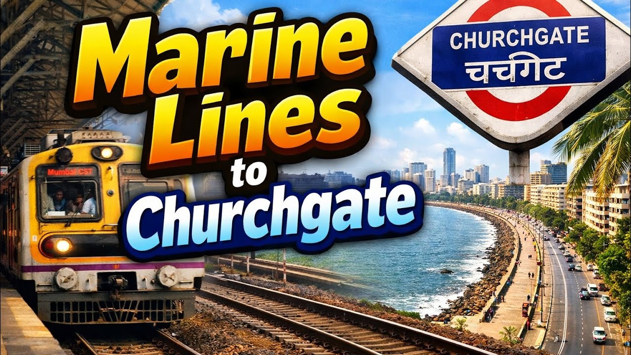 Mumbai local train 🚂 short journey Marine Lines to Churchgate railway station 