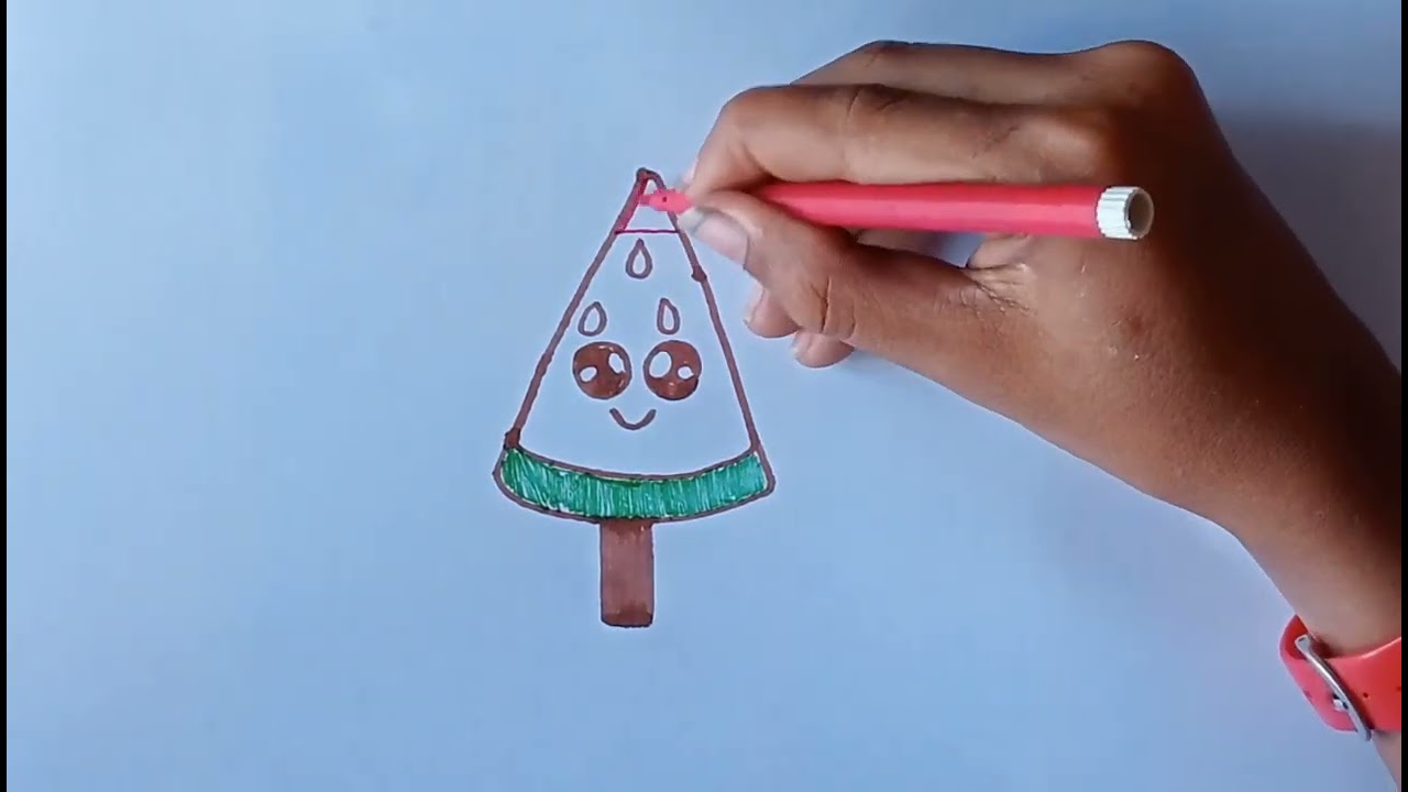 How to draw a Watermelon slice Easy