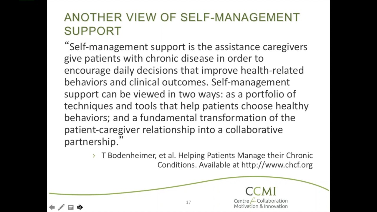 Self-Management Support (SMS) Definition -1min51sec -  BC SMS Webinar Series