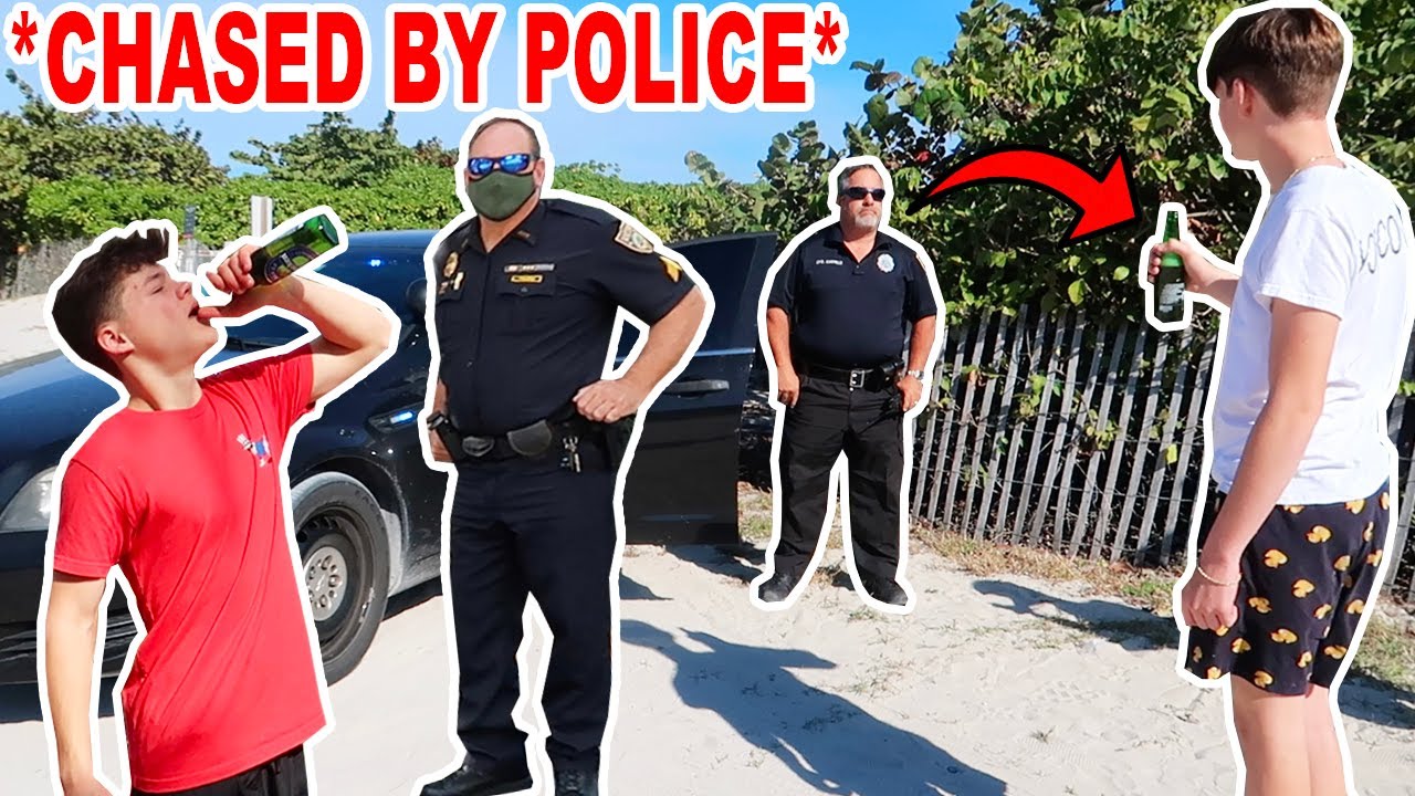 Drinking Fake Beer In Public Prank! *CHASED BY COPS*
