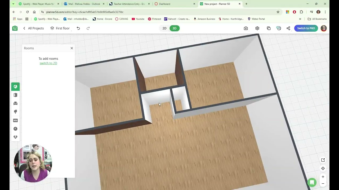 Planner 5D:  Basic Construction, Deleting Walls, Changing Floors, Uploading Textures.