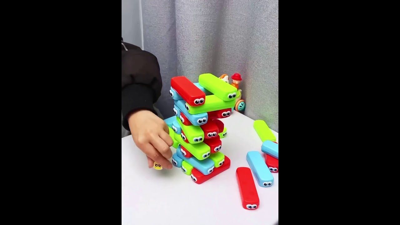 Colorful jenga wooden with dice 2021 indoor toys & game for every home  | #shorts play master #toys