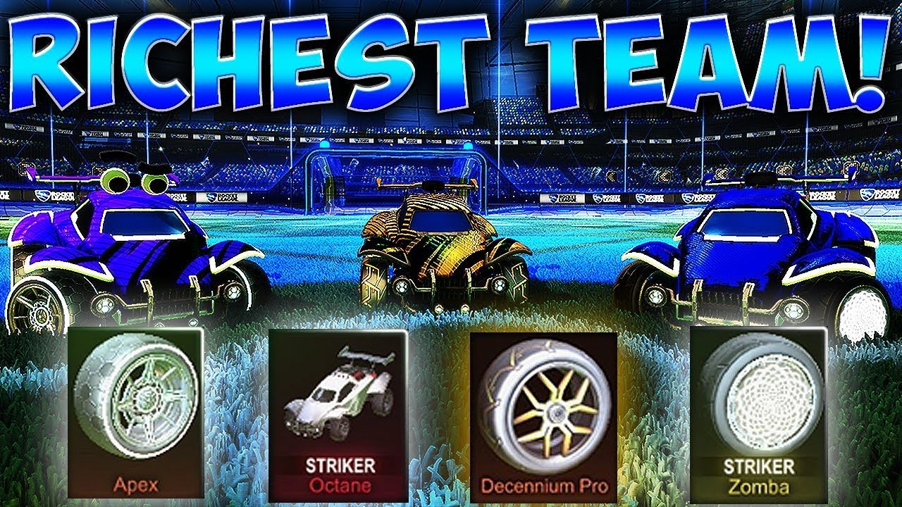 WHITE APEX WHEELS, STRIKER WHITE ZOMBAS, STRIKER WHITE OCTANE & MORE! | RICHEST ROCKET LEAGUE TEAM!