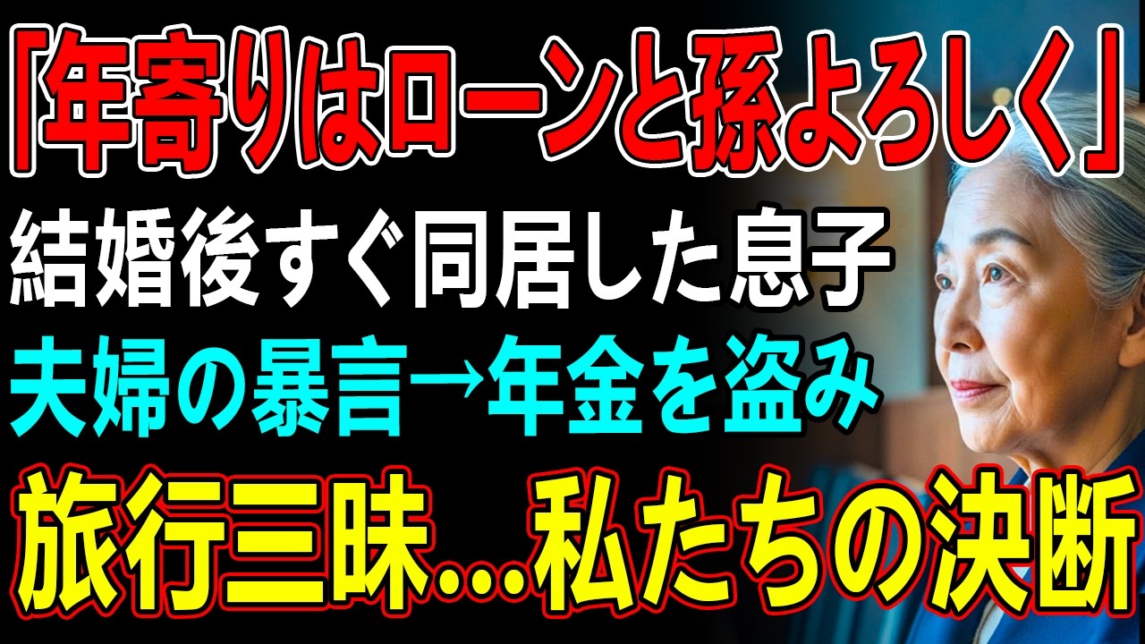「年寄りはローンと孫よろしく」結婚後すぐ同居した息子夫婦の暴言→年金を盗み旅行三昧…私たちの決断