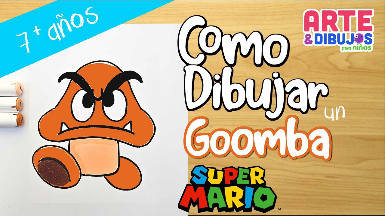 Como dibujar un GOOMBA | MARIO BROSS | Arte y Dibujos para Niños