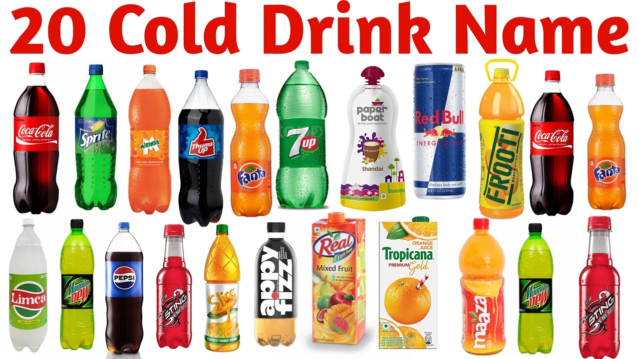 20 कोल्ड ड्रिंक के नाम | Learn 20 Cold Drink Names for Kids with Pictures and Fun Learning Video