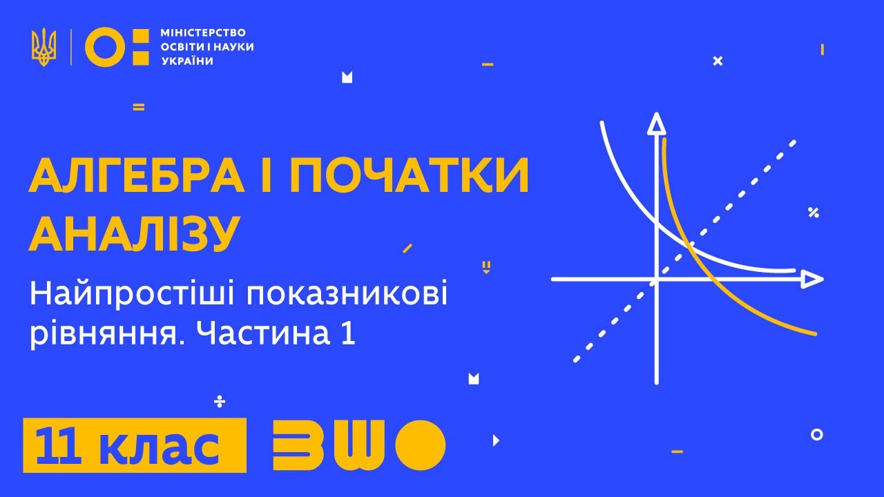 11 клас. Алгебра і початки аналізу. Найпростіші показникові рівняння. Частина 1