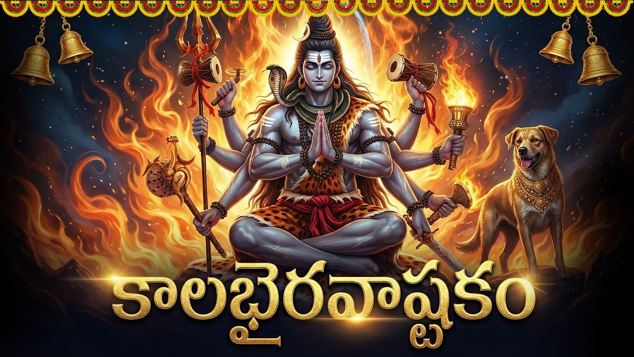 కాలభైరవాష్టకం | Kalabhairava Ashtakam Telugu With Lyrics | Powerful Kala Bhairava Stotram Telugu