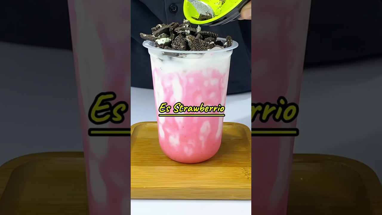 resep es strawberry oreo crumb 