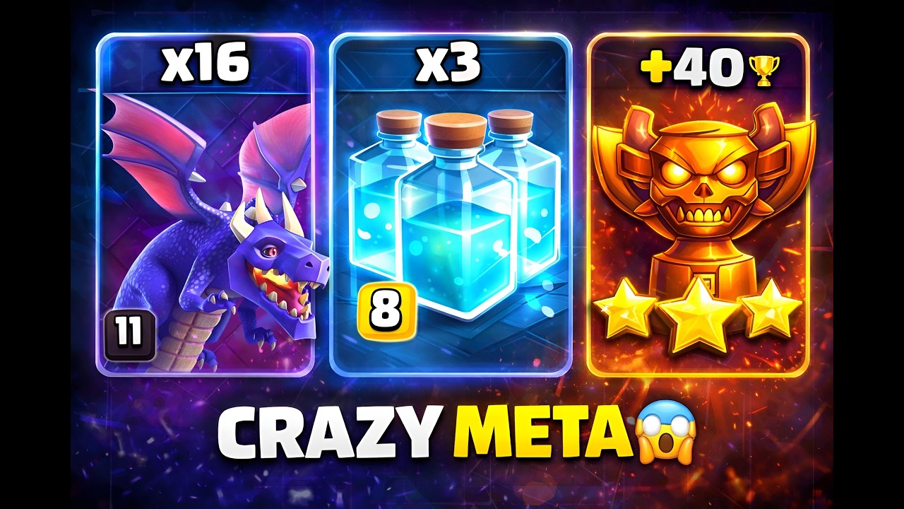 Crazy Meta !! Th16 Dragon Clone Attack 3 Star Under 2 MiN | Clash of Clans