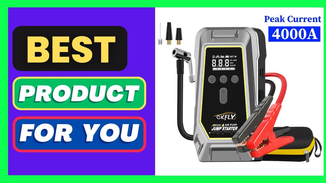 Portable 4000A Jump Starter 150PSI Air Pump Power