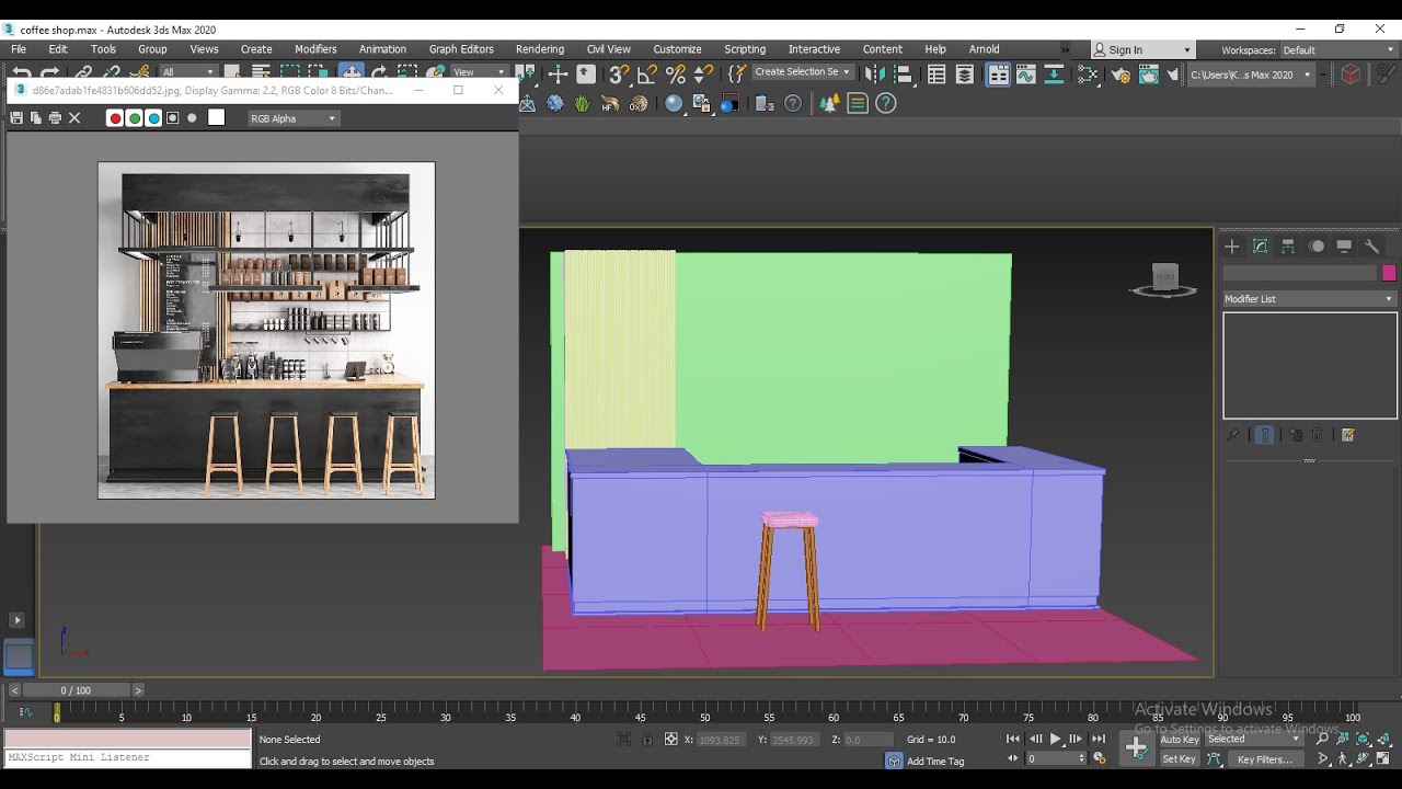 How to Model a Café Interior in 3ds Max – Complete 3D Modeling Tutorial