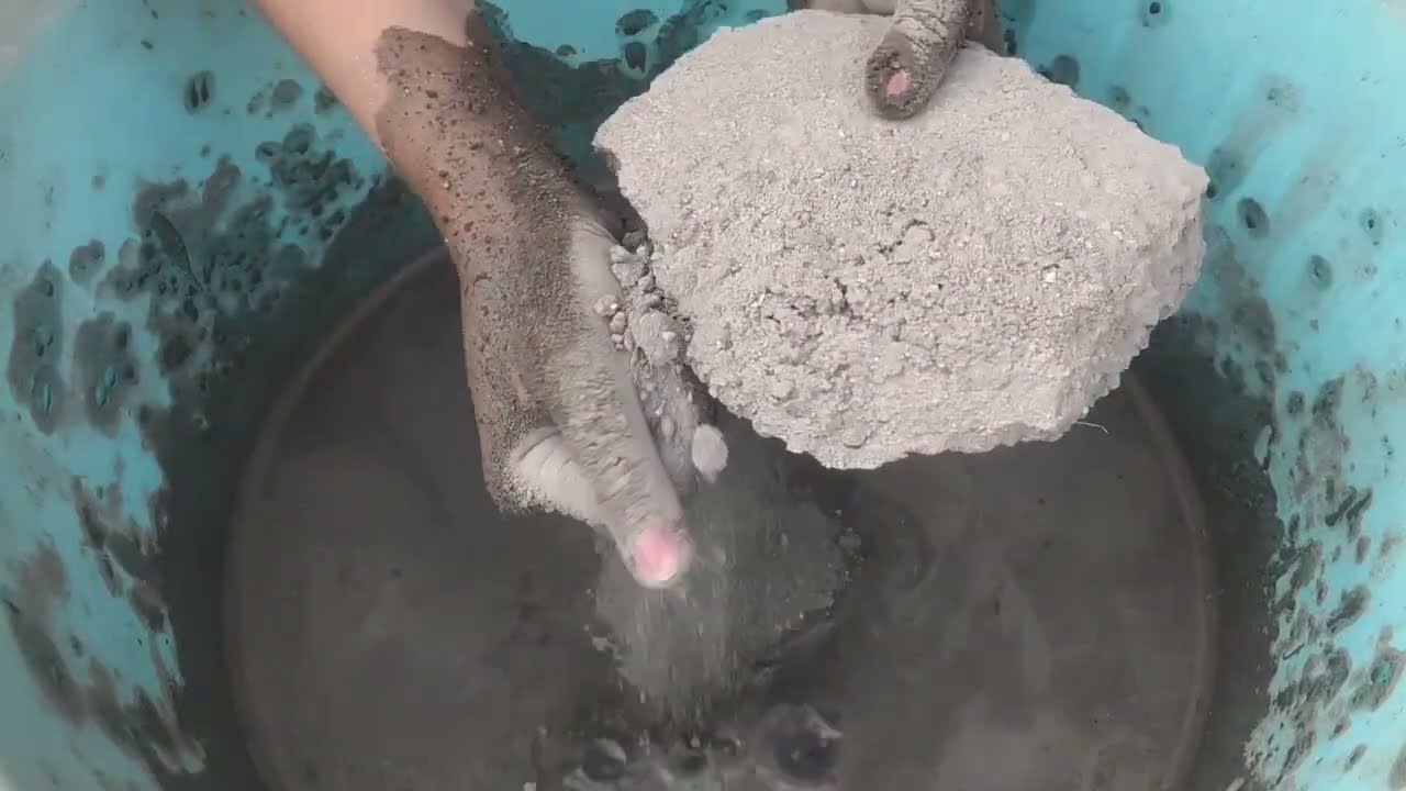 Asmr - Gritty Charcoalashes Slabs Crumbling in lots of water 💦