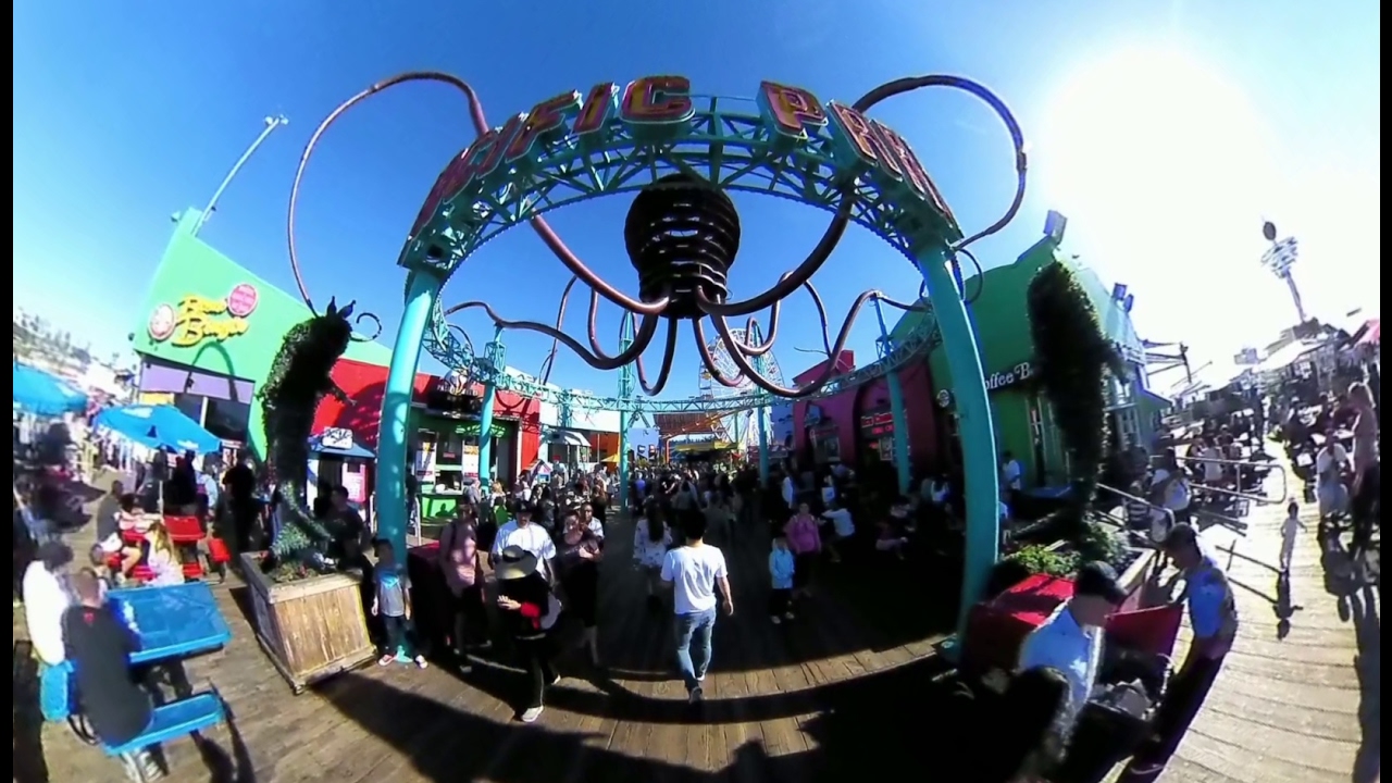 Tour of Sta. Monica Pier and Pacific Park (stabilized 360 video shot on Insta360 Nano)