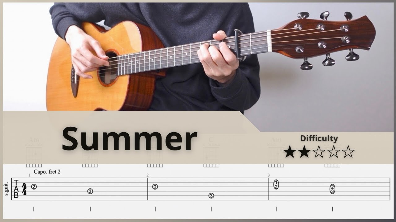 Summer - 久石譲 | ソロギター [TAB]
