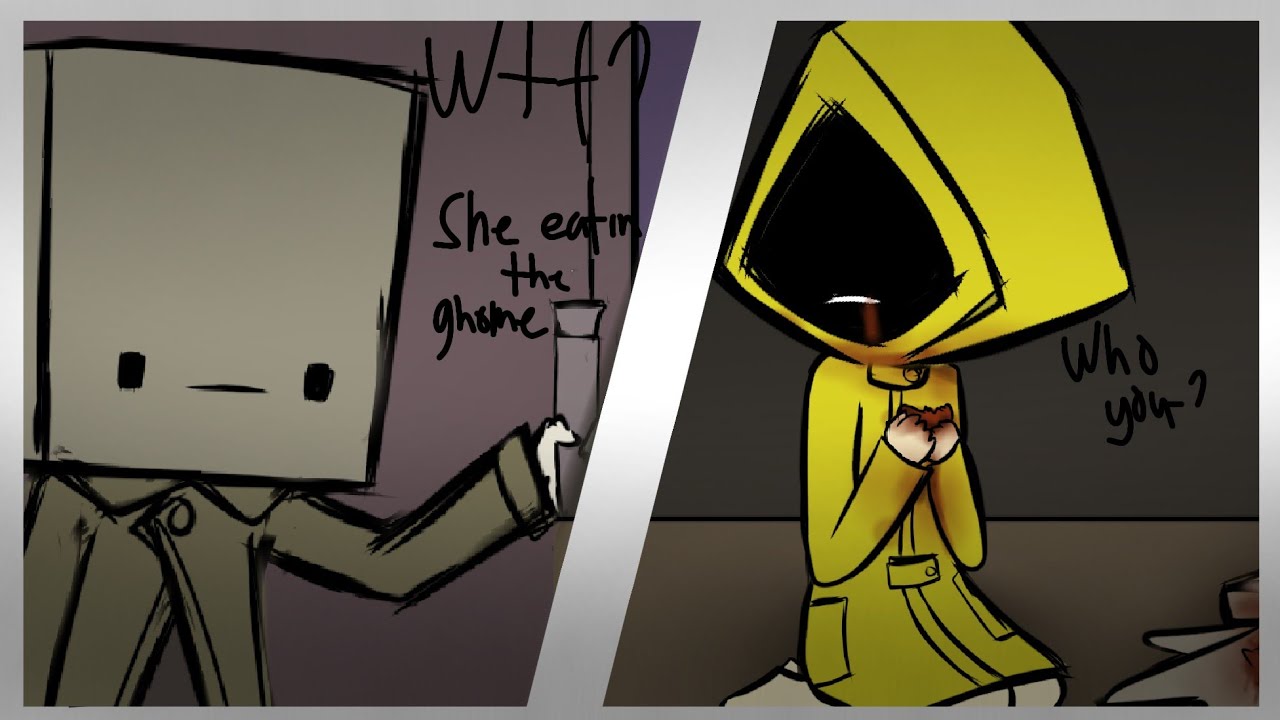 Anyone here? - Little nightmares meme /comic/animation/mono x six// blood warning!