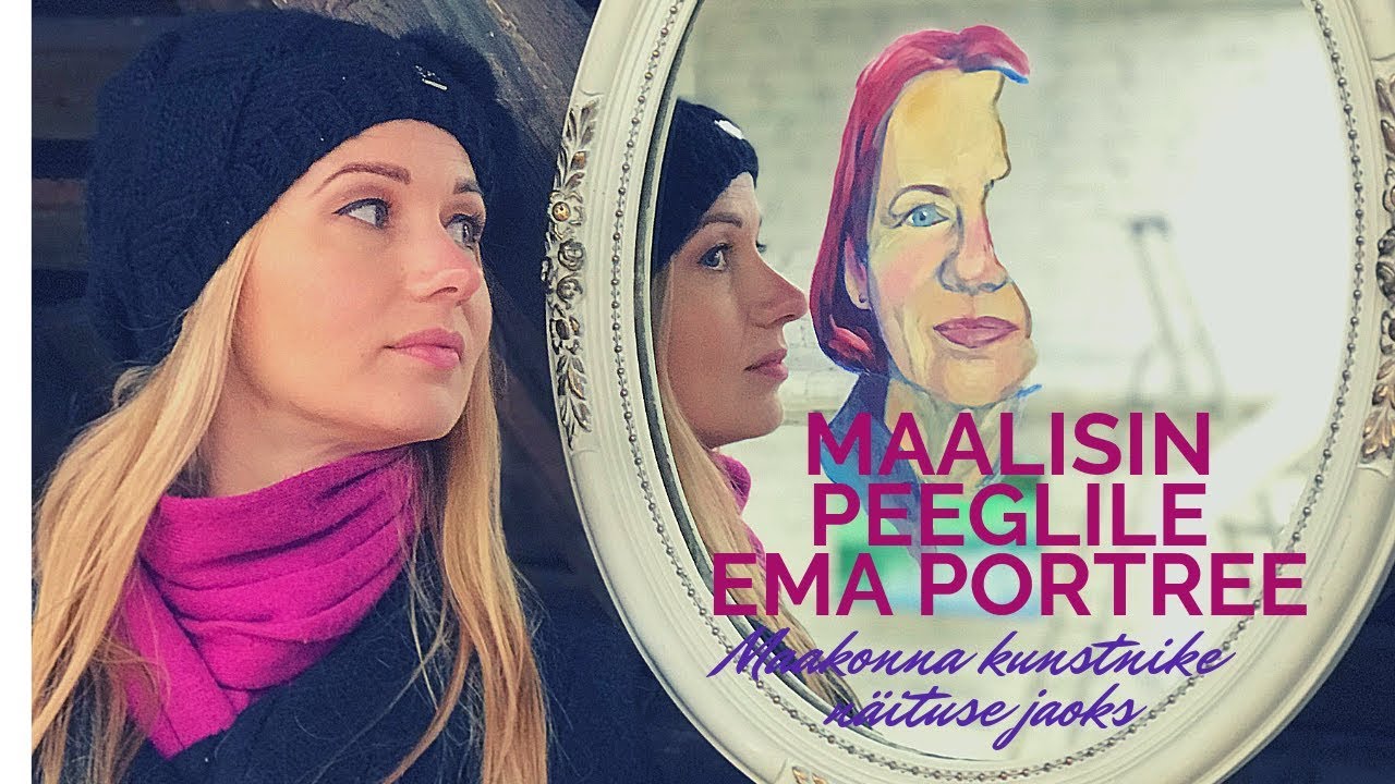 Maalisin ema portree peeglile