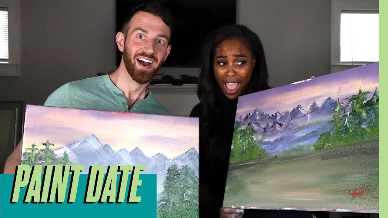 Bob Ross PAINT DATE w/ Lauren & Cameron | Hanging with the Hamiltons