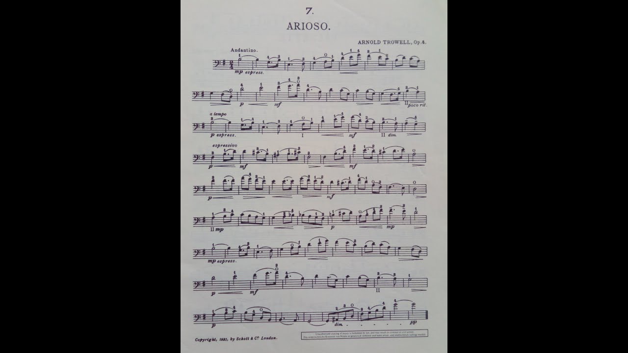 Arioso Trowell violoncelle seul