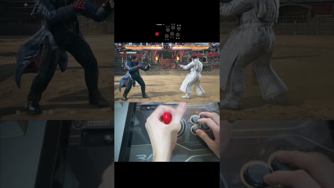 Tekken 8 Wavedash Left Side Handcam + Inputs #tekken #tekken8 #wavedash #arcadestick #fgc