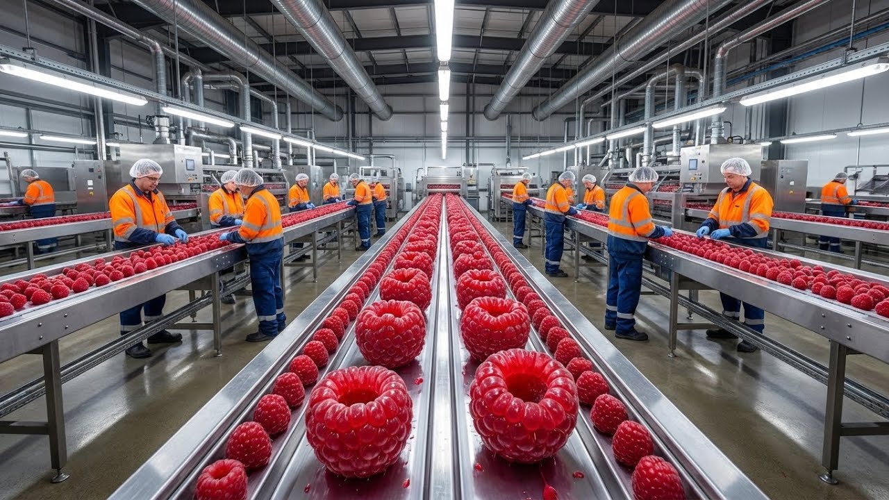 Inside the Modern Raspberry Factory: From Field to Dessert (The Whole Process)