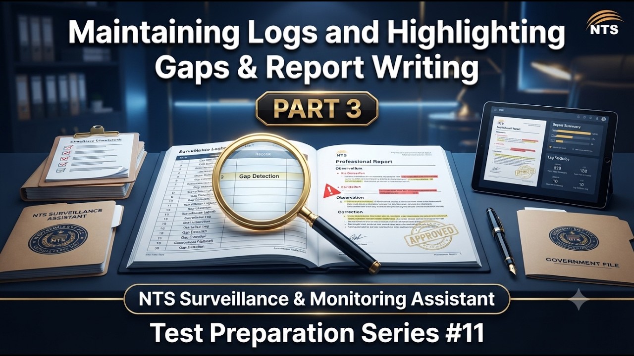 NTS Surveillance Assistant Preparation | Maintaining Logs, Highlighting Gaps & Report Writing Part 3
