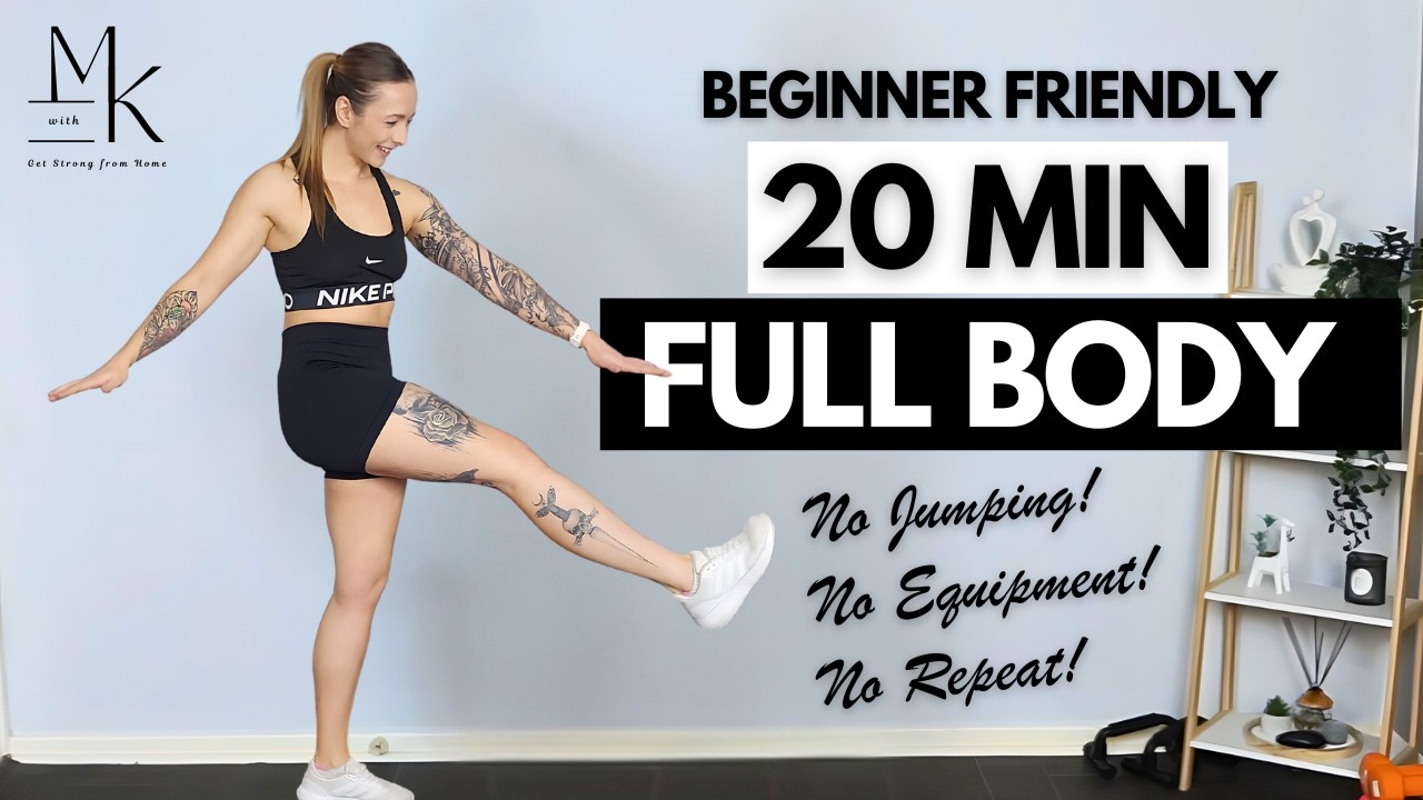 20 Min FAT BURNING WORKOUT FOR BEGINNERS | No Equipment, No Repeat, No Jumping! 🔥
