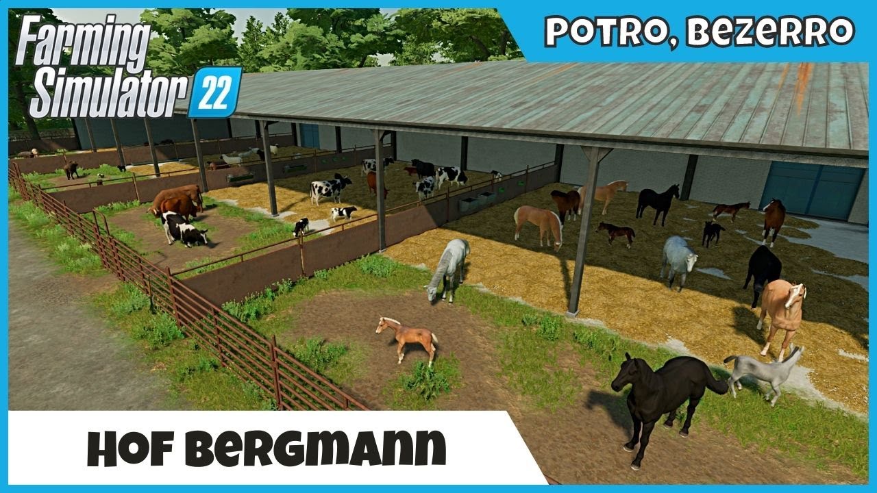FS22 Mapas | HOF BERGMANN tenha Outra Experiência em Jogar com Animais Novos no FARMING SIMULATOR 22