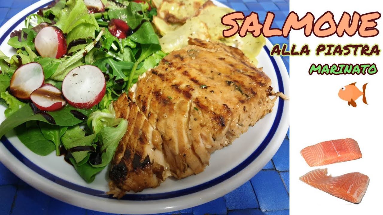 SALMONE ALLA PIASTRA MARINATO Ricetta FACILE  | Marinated Grilled Salmon Easy Recipe