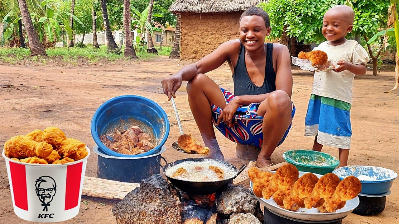 African Village Mum's Homemade KFC-Style Crispy Chicken Legs| Quick & Easy Recipe for Whole Family