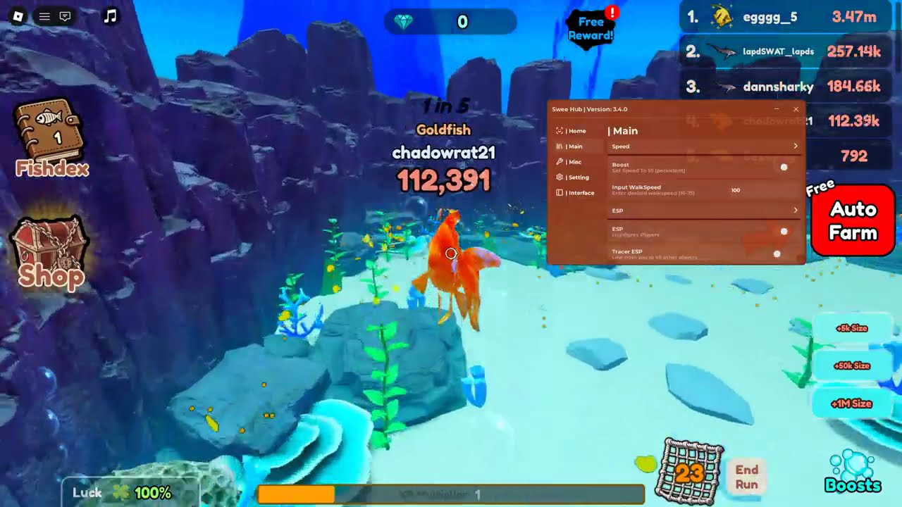 *NEW* Roblox Be Fish Script | *NO KEY* Speed Changer, Tracers, ESP & More!!