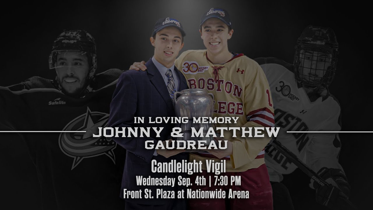 Candlelight vigil for Johnny and Matthew Gaudreau.