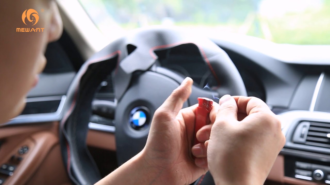 How to install hand stitching leather steering wheel cover for BMW (MEWANT®  Official Video)