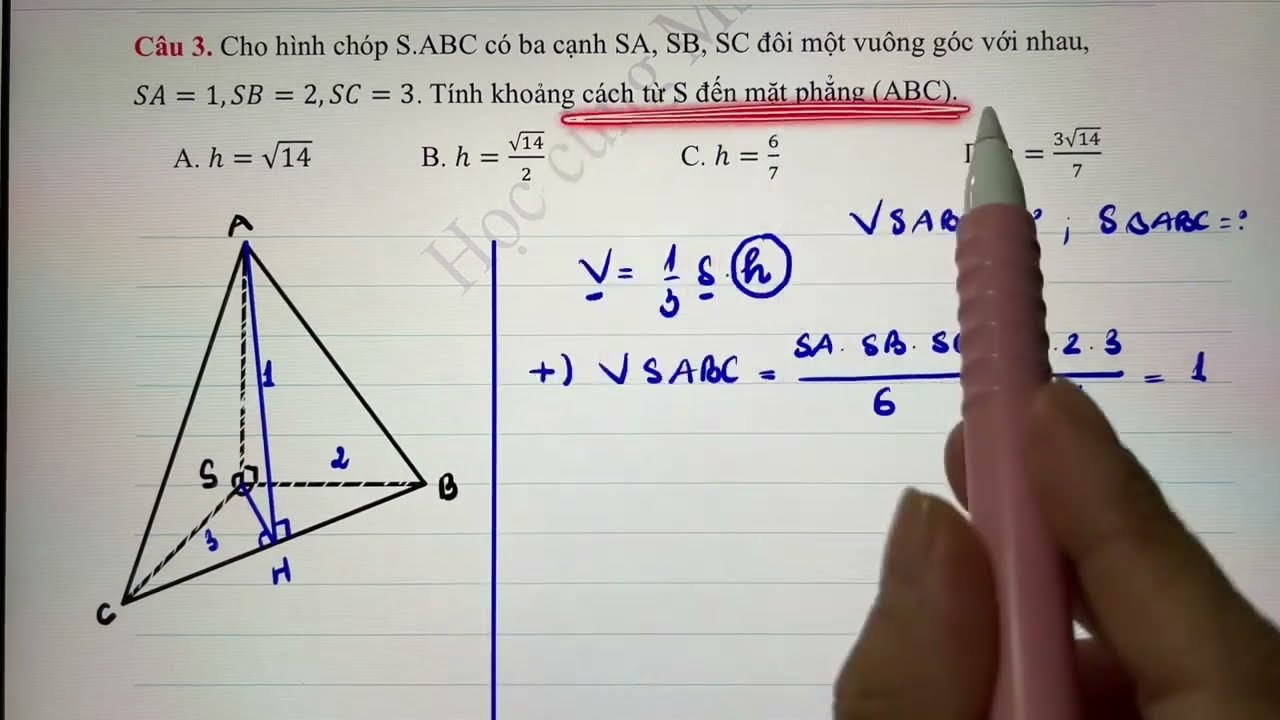 Toán 11.CĐ4. Tiết 15: Thể tích khối chóp có các cạnh đôi một vuông góc với nhau