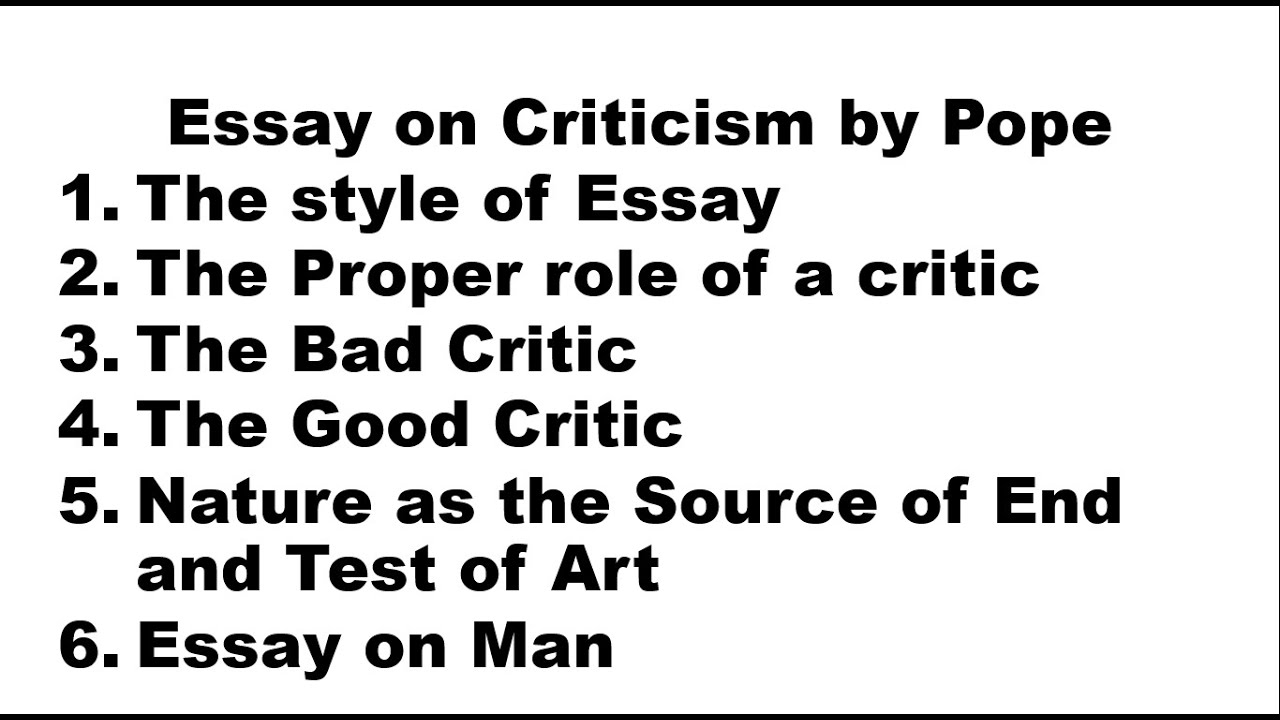 Essay On criticism By Pope