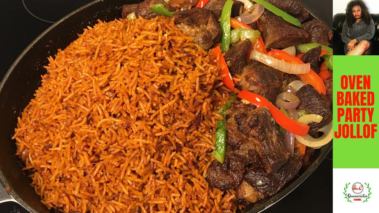 BEST OVEN BAKED PARTY JOLLOF RICE RECIPE STEP BY STEP | SMOKY METHOD
