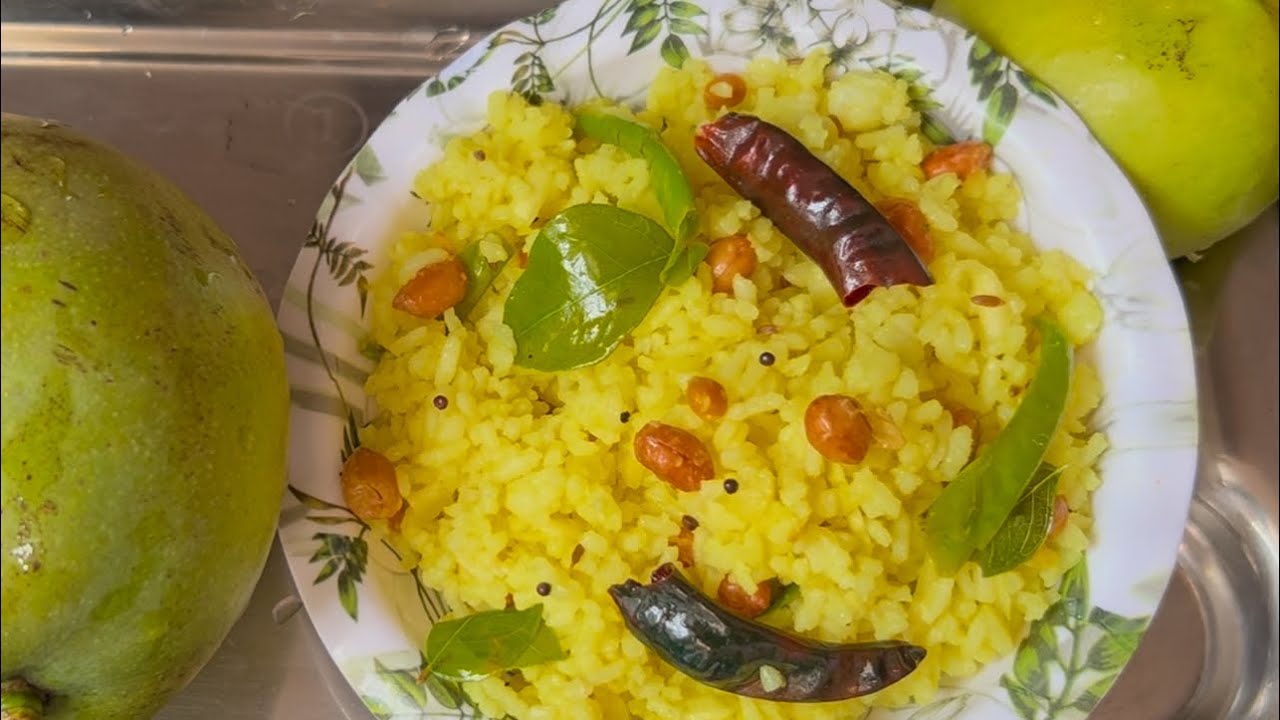 #Mango pulihora recipe {pachhi maamidikaya pulihora}#cooking 