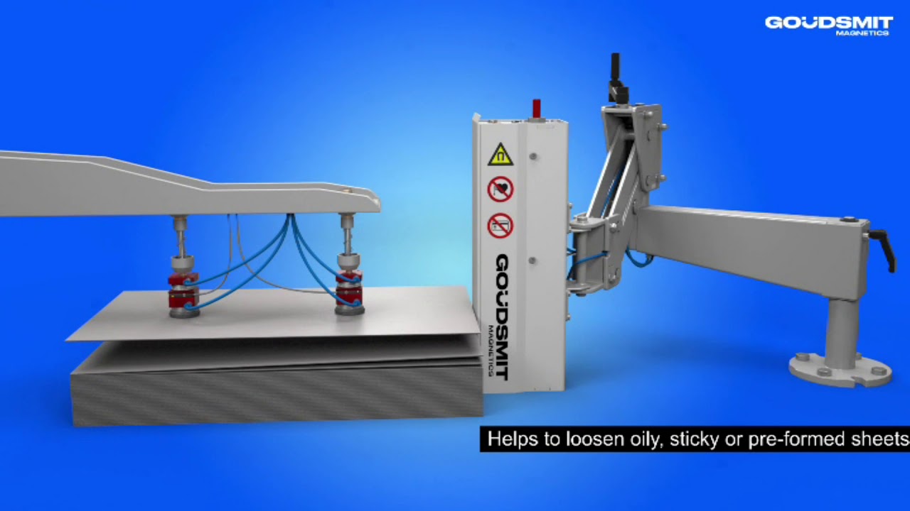 Goudsmit magnetic switchable 'fail safe' sheet separator - for automatic sheet handling