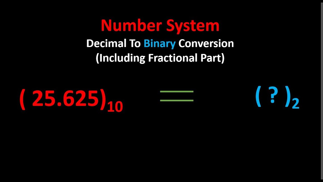 Decimal to Binary Conversion (Including Fractional Part)
