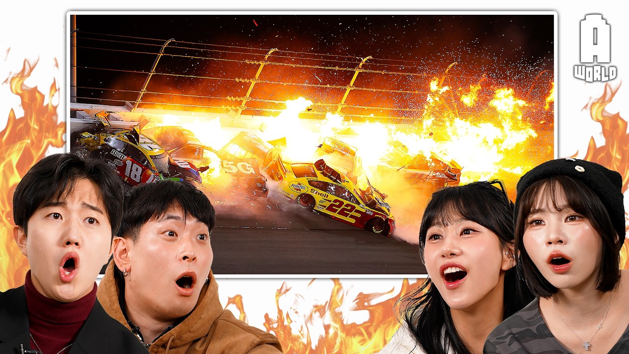 Koreans React to Crazy NASCAR Crashes!