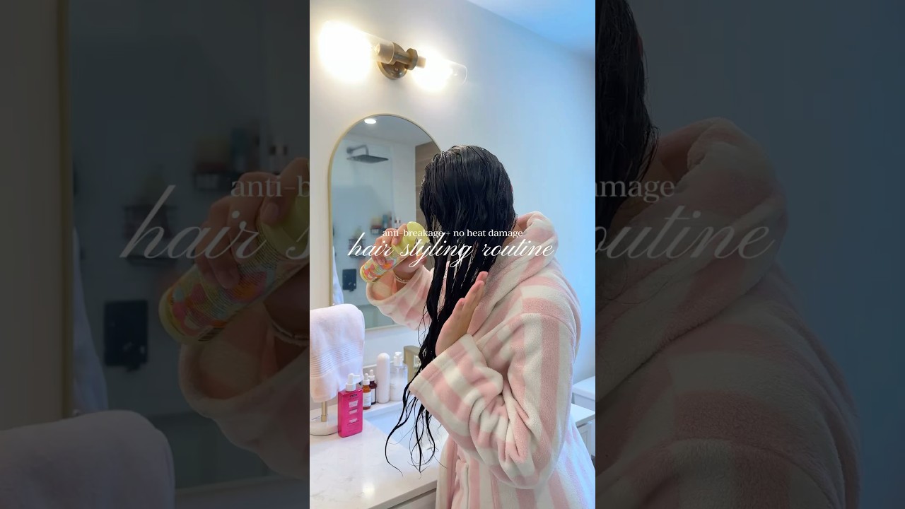 blowout heat styling routine for ZERO BREAKAGE🖤🤍✨🎀 #dysonairwrap #blowouttutorial #haircare