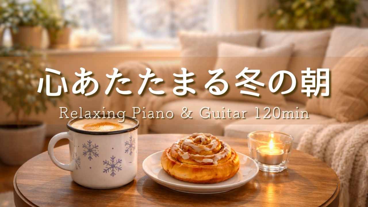 【癒しBGM】ぬくもりのおうち時間#78。冬の朝を穏やかに整える、やさしい Relaxing Piano & Guitar 120min｜リラックス・読書・勉強・カフェ・作業用音楽