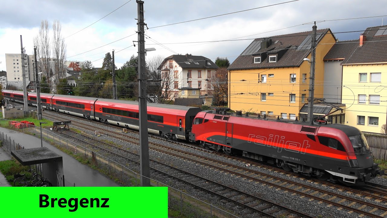 Bregenz: SBB EC Zürich➡️München, Railjet➡️Wien, Talent1, Wiesel-Dosto