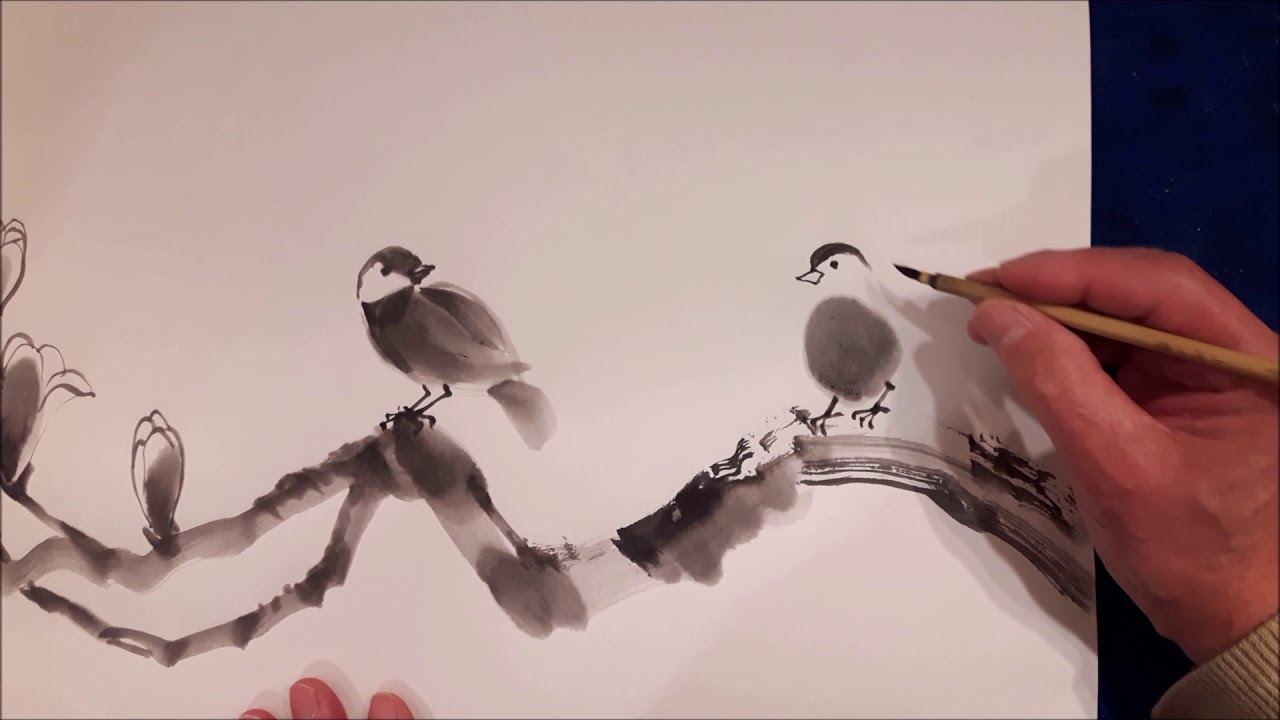 Sumi-e painting style