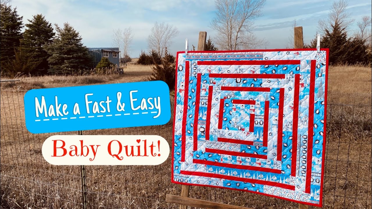 Make a Fast & Easy Baby Quilt w/ my FREE Brick & Mortar Pattern-Sit & Sew Project, Beginner Friendly
