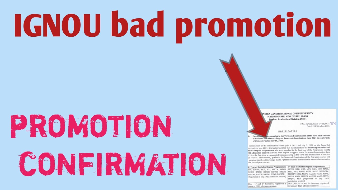 IGNOU promotion IGNOU important for all IGNOU students||that was open study||