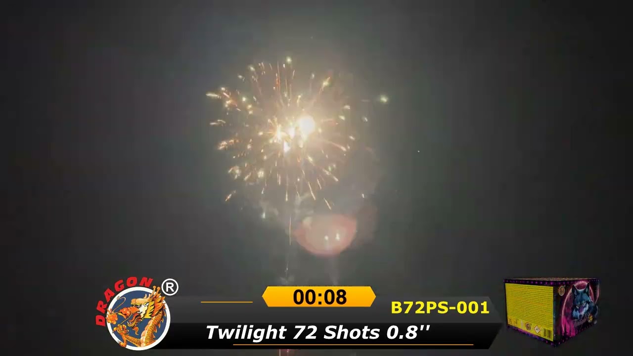 Dragon Fajerwerki Wyrzutnia Twilight 0.8'' 72 Shots Fireworks Cake