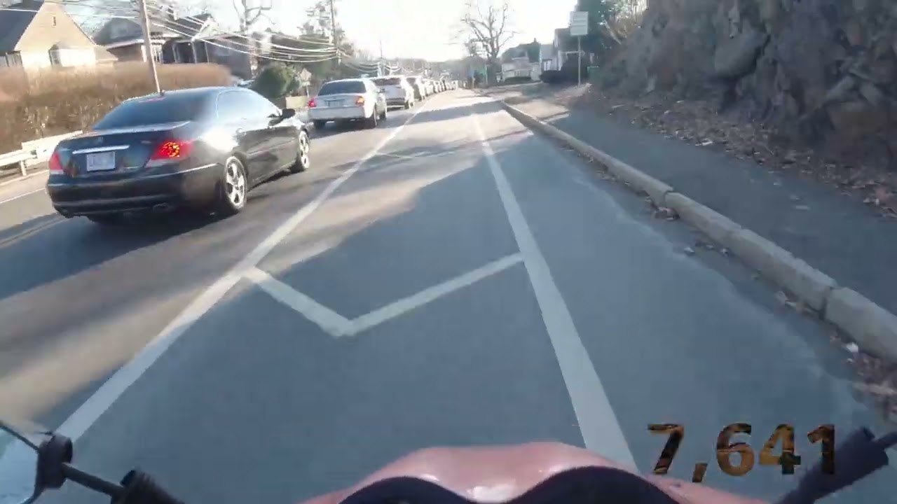 moped riding in winter (Massachusetts) from peabody to lynn