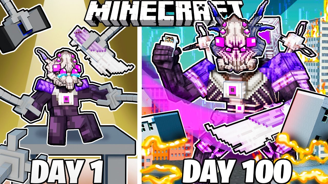 I Survived 100 Days as the COUNTER TITAN in Minecraft!