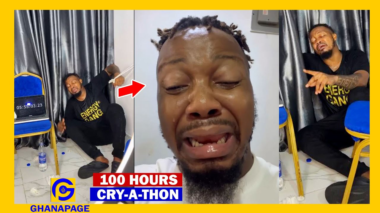 Nigerian Man cries 100 hours continuously CRY-A-THON Live on Instagram for Guinness Book Of Records